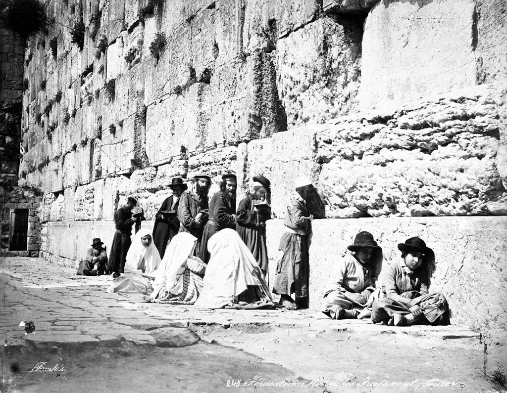 Jews at the Western Wall, Félix Bonfils, Albumen silver print