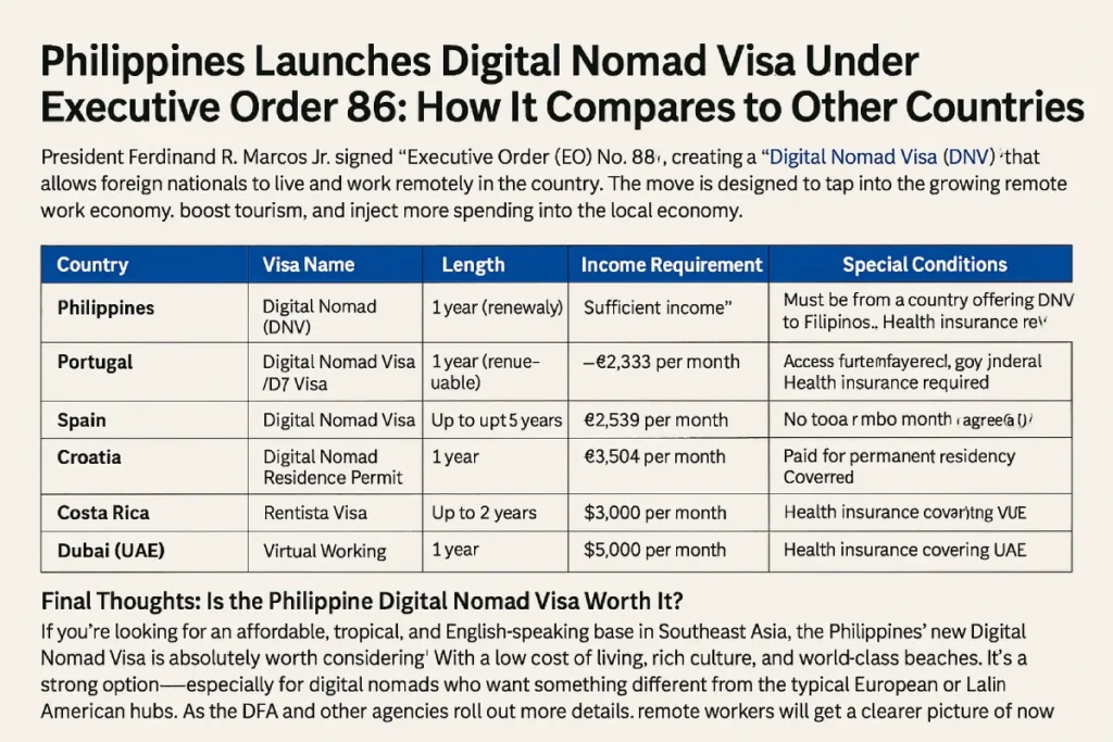 Digital Nomad Philippines infographic